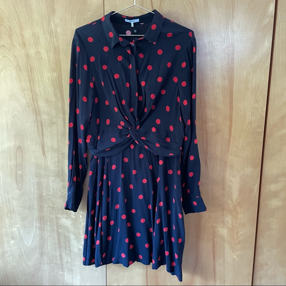 NWT Ganni‎ Barra Dress Polka Dots 42 - Picture 2 of 9